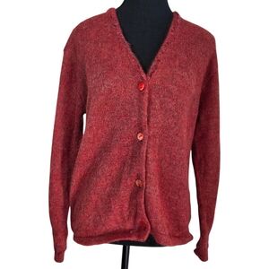 Olsen Rust Color Women's Button Up Mohair Blend Cardigan Size L